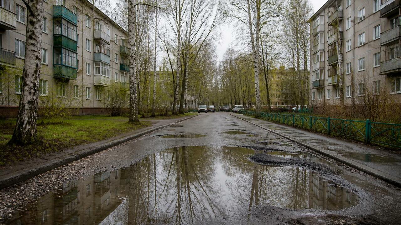 Жители Архангельска четыре года борются с лужей...