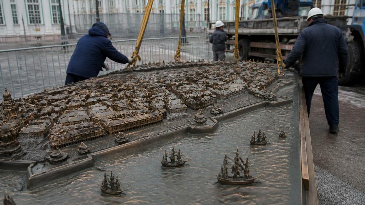 В Архангельске начали устанавливать бронзовый м...