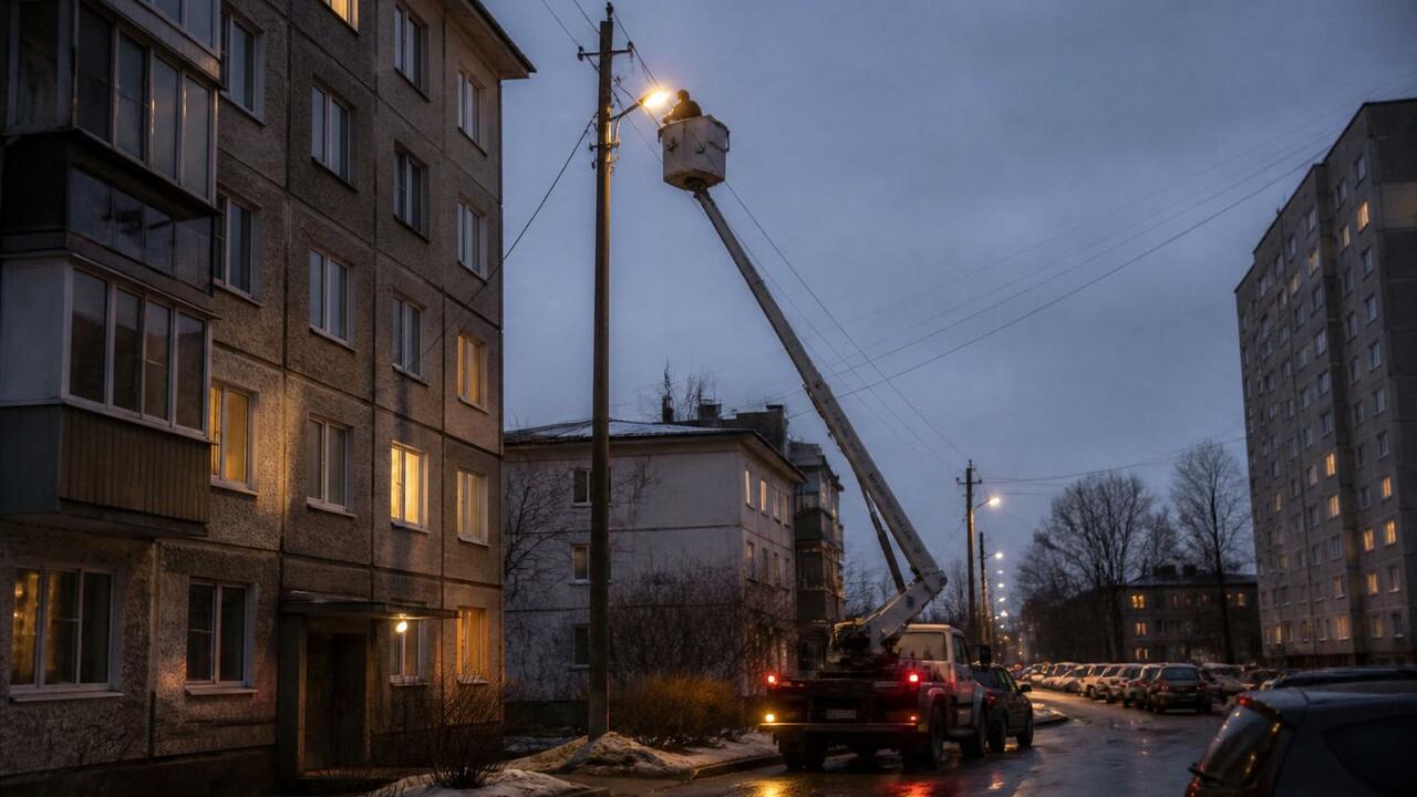 В Архангельске без света остались жилые дома В Архангельске произошло отключение электричест...