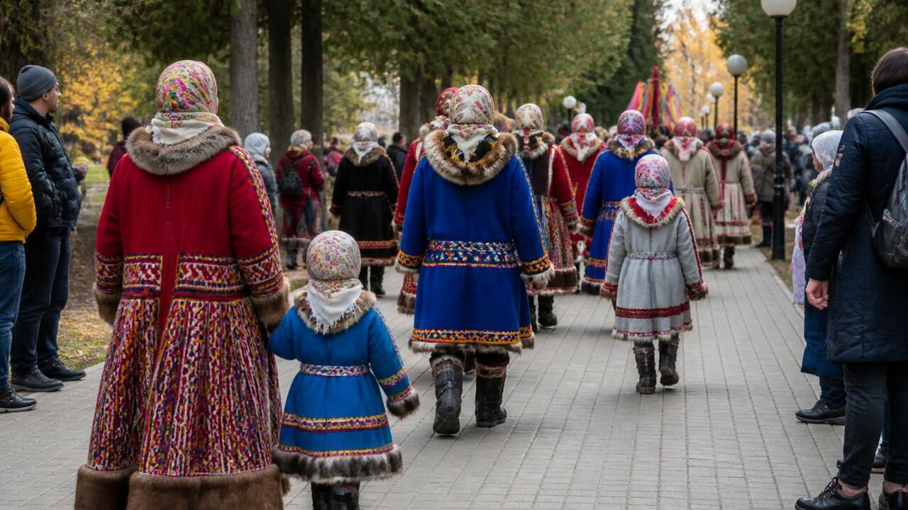Парад семей в Котласе: народные костюмы и северный колорит В Котласе прошел Парад семей в народных костюма...