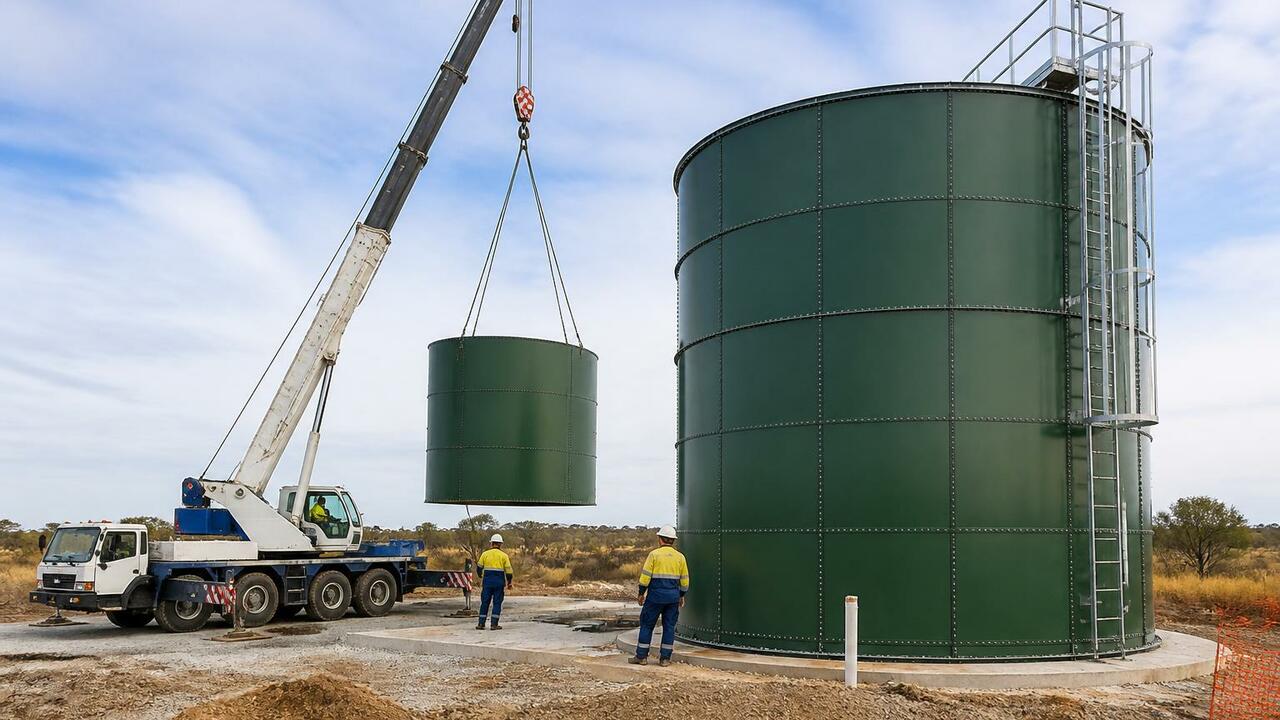 В поселке Боброво завершают монтаж резервуаров чистой воды В поселке Боброво завершают монтаж резервуаров ...