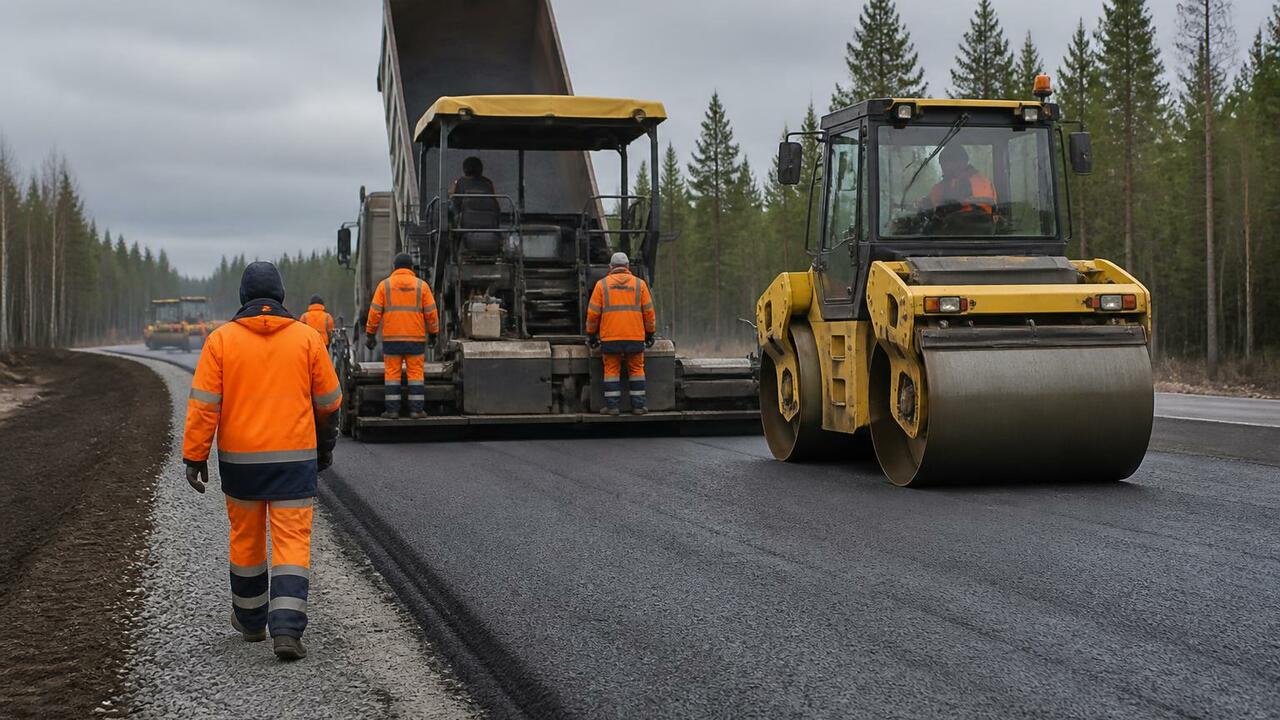 В Архангельской области начался ремонт трассы М...