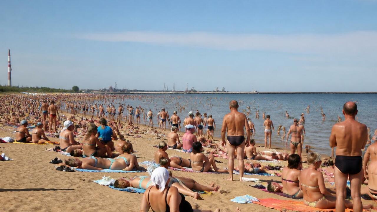 Сотни северян вышли на берег Белого моря в Северодвинске Сотни жителей Северодвинска вышли на пляж Белог...