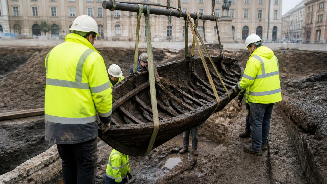 В Архангельске нашли крупнейший фрагмент поморского судна XVII века В Архангельске на площади Профсоюзов археологи ...