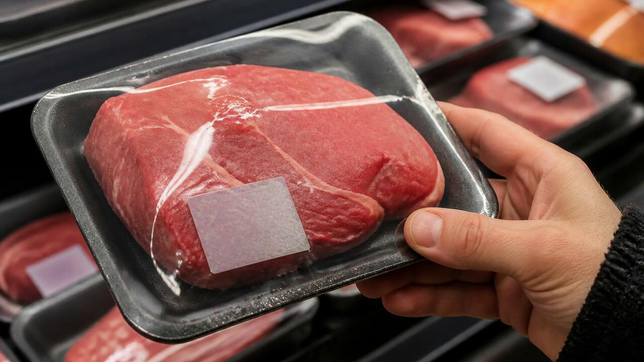 Умная плёнка из фиолетового батата определяет свежесть мяса Умная упаковка для мяса меняет цвет при порче: ...