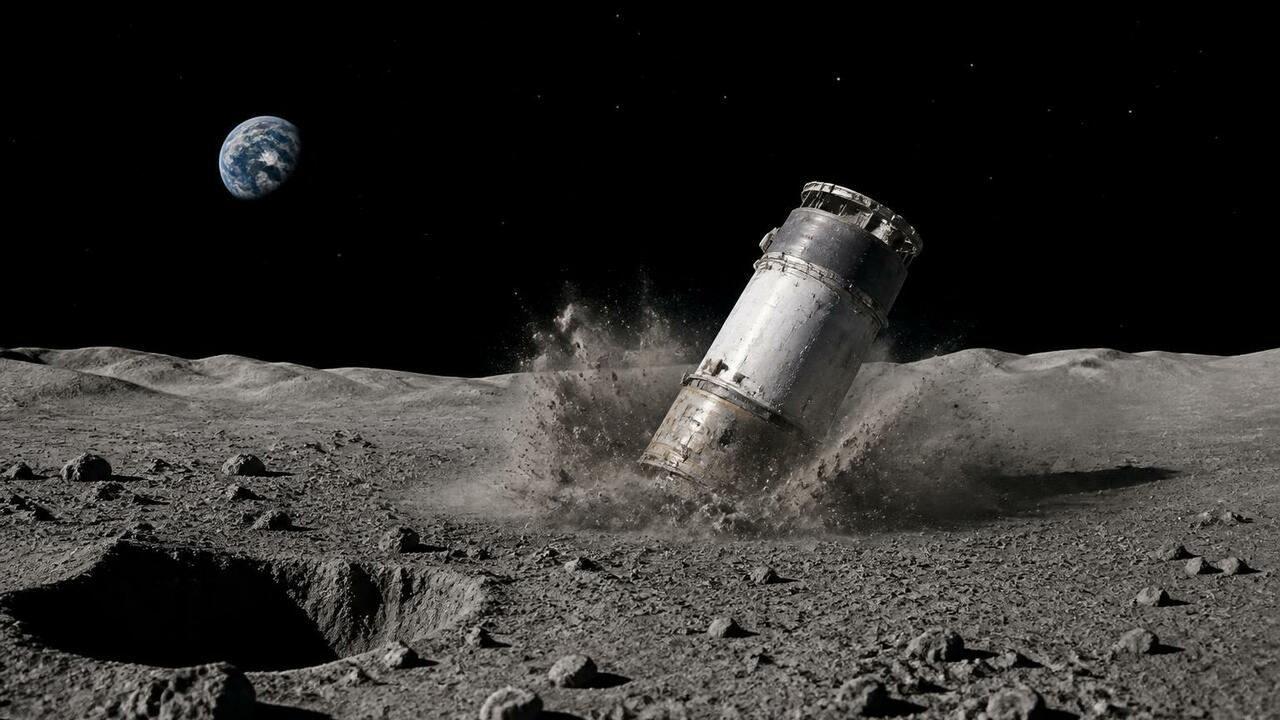 Ступень Falcon 9 врезалась в Луну, образовав кр...