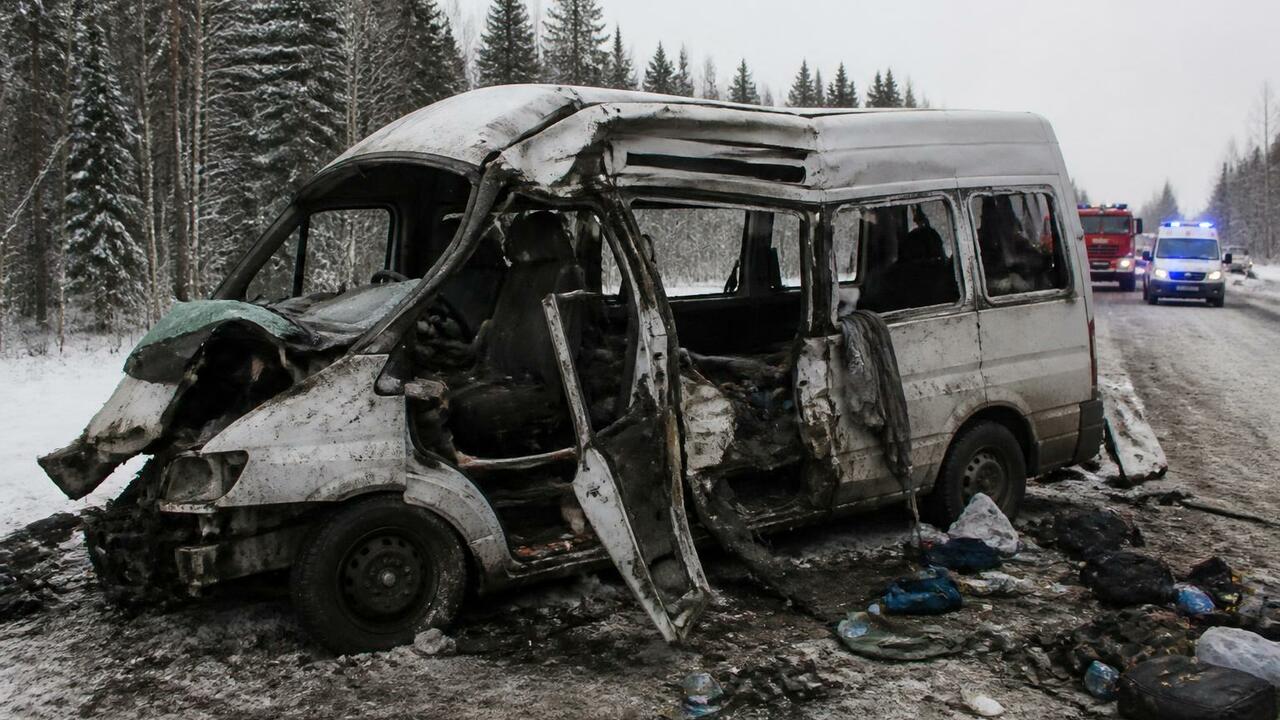 В Архангельской области автобус столкнулся с ле...