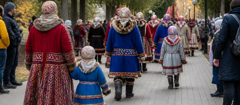 В Котласе прошел Парад семей в народных костюма...