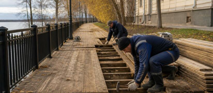 В Архангельске отремонтируют деревянные тротуар...