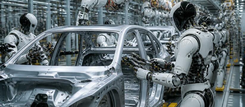 Китайские автоконцерны переключаются на человекоподобных роботов Китайские автоконцерны, включая BYD и XPeng, ин...