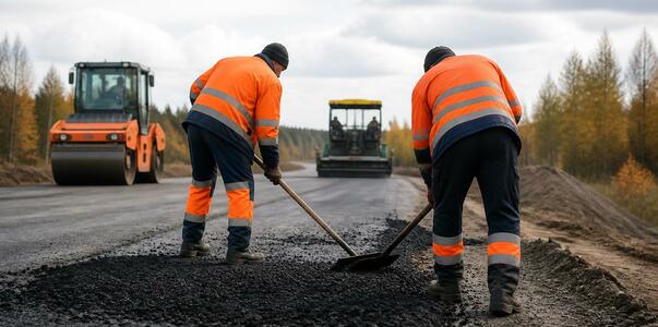 В Архангельской области ремонтируют дорогу из К...