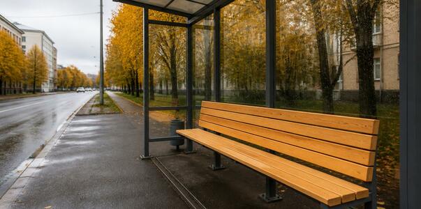 Архангелогородец смастерил скамейку на остановк...